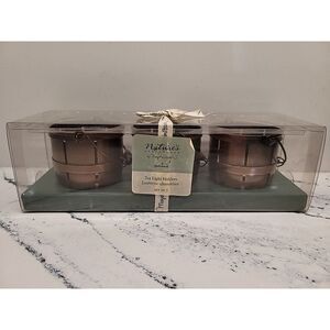 Vintage Marjolein Bastin Nature's Sketchbook Metal Tea-light Holder Set Of 3 NIB